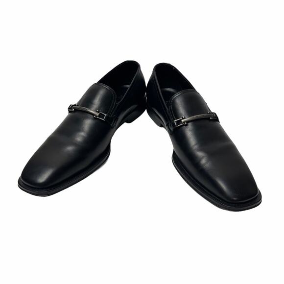 Hugo Boss Leather Loafers with Buckle Detail Black 6.5 Men's - Picture 5 of 9